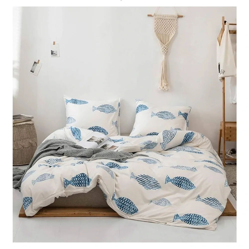 3/$20! Twin size duvet cover & standard sham. Nautical/fish pattern - Picture 2 of 6